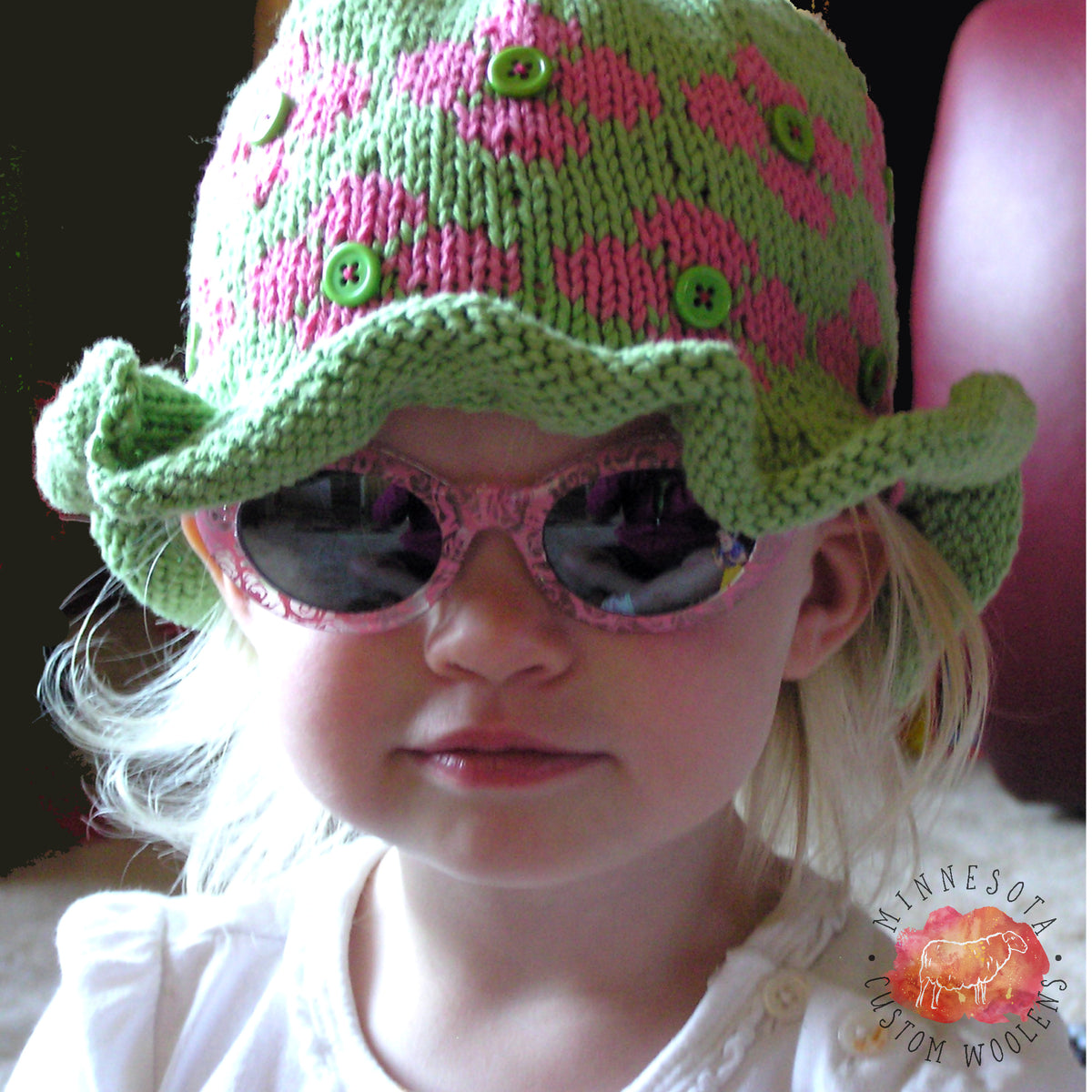 Flower Power Child Ruffled Hat Pattern, Easy Knitting Pattern