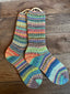Scrappy One of a Kind Hand-Knitted Socks, Hand-Knitted Merino Wool Socks - Size Large