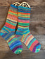One of a Kind, Whimsical Scrappy Handmade Wool Socks - Soft, Warm & Colorful Winter Socks for Women
