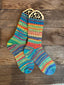 Colorful Whimsical Scrappy Handmade Wool Socks - Soft, Warm & Colorful Winter Socks for Women