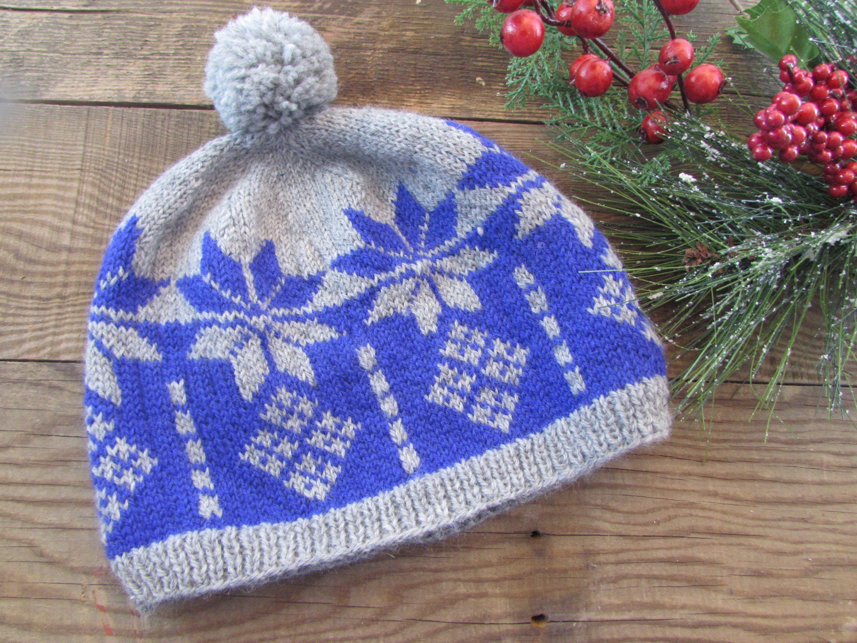 EKP2011-3 Simple Fair Isle Knit Beanie, Easy Knitting Pattern, Women Hat Pattern, Instant PDF Download
