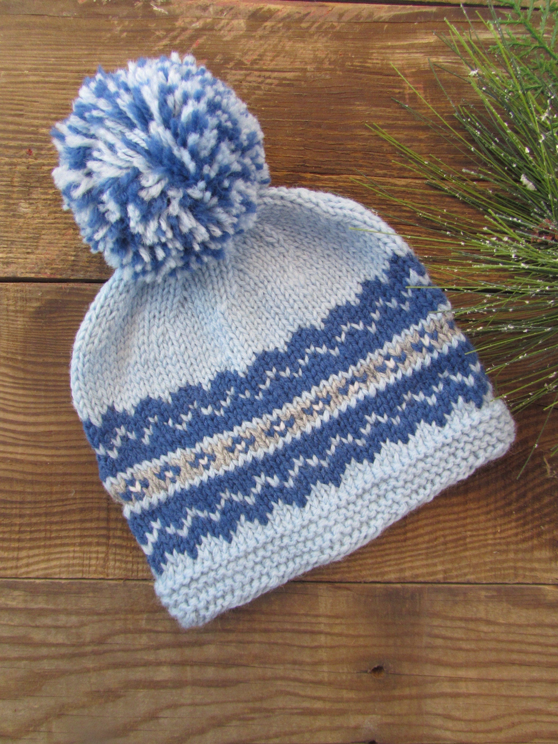 EKP2019-1 Child's Winter Hat Easy Knitting Pattern, 5 Sizes, Pdf Download, Handknit Hat Pattern