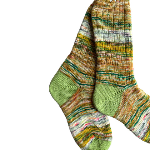 Unique ScrappyMerino Wool Socks with Scalloped Edge, Hand Knit Socks, Soft Socks for Women, One of a Kind Gift