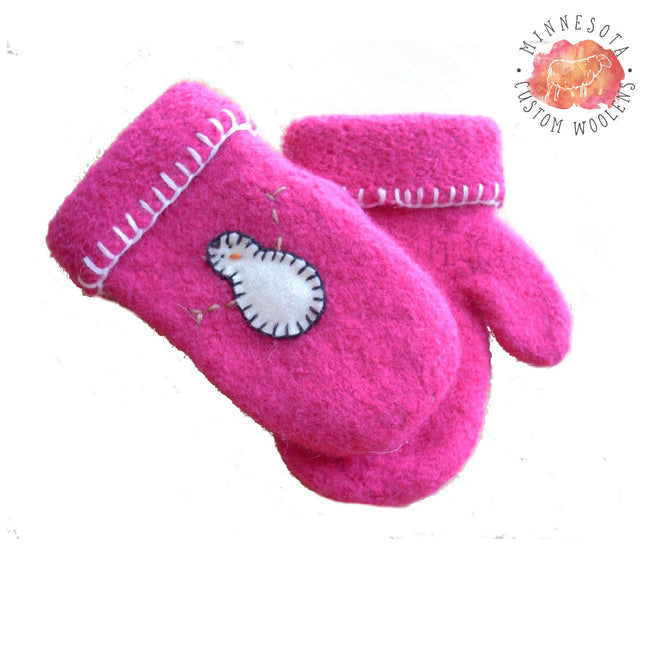 Childs Felted Wool Mitten Knitting Pattern, Cute & Warm DIY Project for Children’s Winter Wear, Ideal Gift for Craft Lovers Hover Image