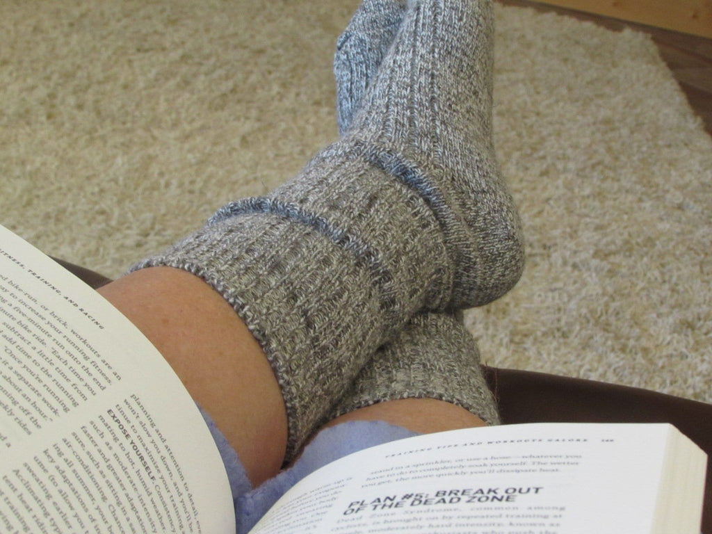 Winter Warm Wool and Angora Socks, Made with Twist Merino wool and Angora Yarn