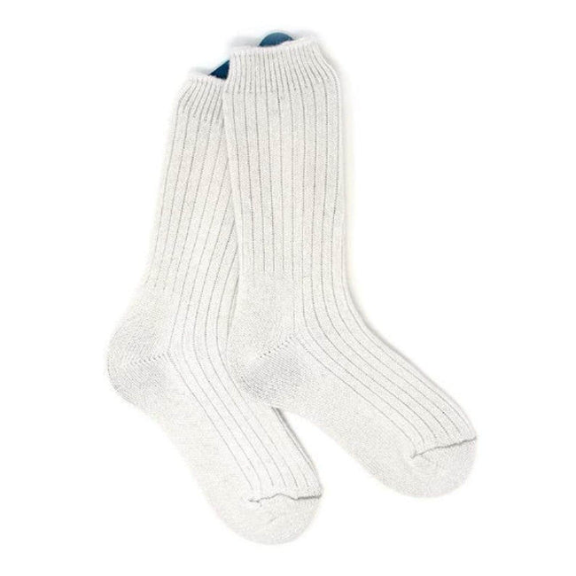 Handmade Cozy Wool/Angora Socks, Cream Cozy Socks, Winter Angora and Merino Wool Socks Hover Image