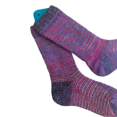 Colorful Silky Soft Alpaca and Wool Handmade Socks, Exotic Fiber Handknit Socks Unique Gifts