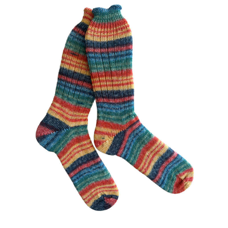 Men's Striped Wool Socks, Thick Wool Socks, Colorful Wool Socks, Winter Socks, Handknit