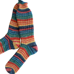 Men's Striped Wool Socks, Thick Wool Socks, Colorful Wool Socks, Winter Socks, Handknit