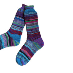 Bright and Colorful Scrappy Wool Socks, Homemade Wool Socks