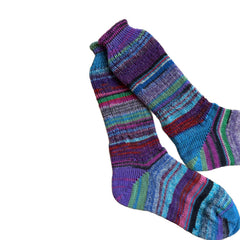 Bright and Colorful Scrappy Wool Socks, Homemade Wool Socks