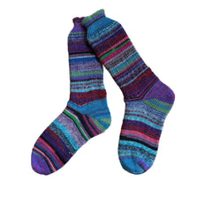 Bright and Colorful Scrappy Wool Socks, Homemade Wool Socks