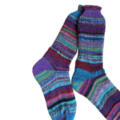 Bright and Colorful Scrappy Wool Socks, Homemade Wool Socks