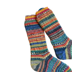 Scrappy Frankenstein Wool Socks, Whimsical Patterns, Ideal for Cold Days and Cozy Nights, Quirky Gift for Friends & Family
