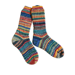 Scrappy Frankenstein Wool Socks, Whimsical Patterns, Ideal for Cold Days and Cozy Nights, Quirky Gift for Friends & Family