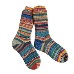 Scrappy Frankenstein Wool Socks, Whimsical Patterns, Ideal for Cold Days and Cozy Nights, Quirky Gift for Friends & Family