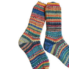 Scrappy Frankenstein Wool Socks, Whimsical Patterns, Ideal for Cold Days and Cozy Nights, Quirky Gift for Friends & Family