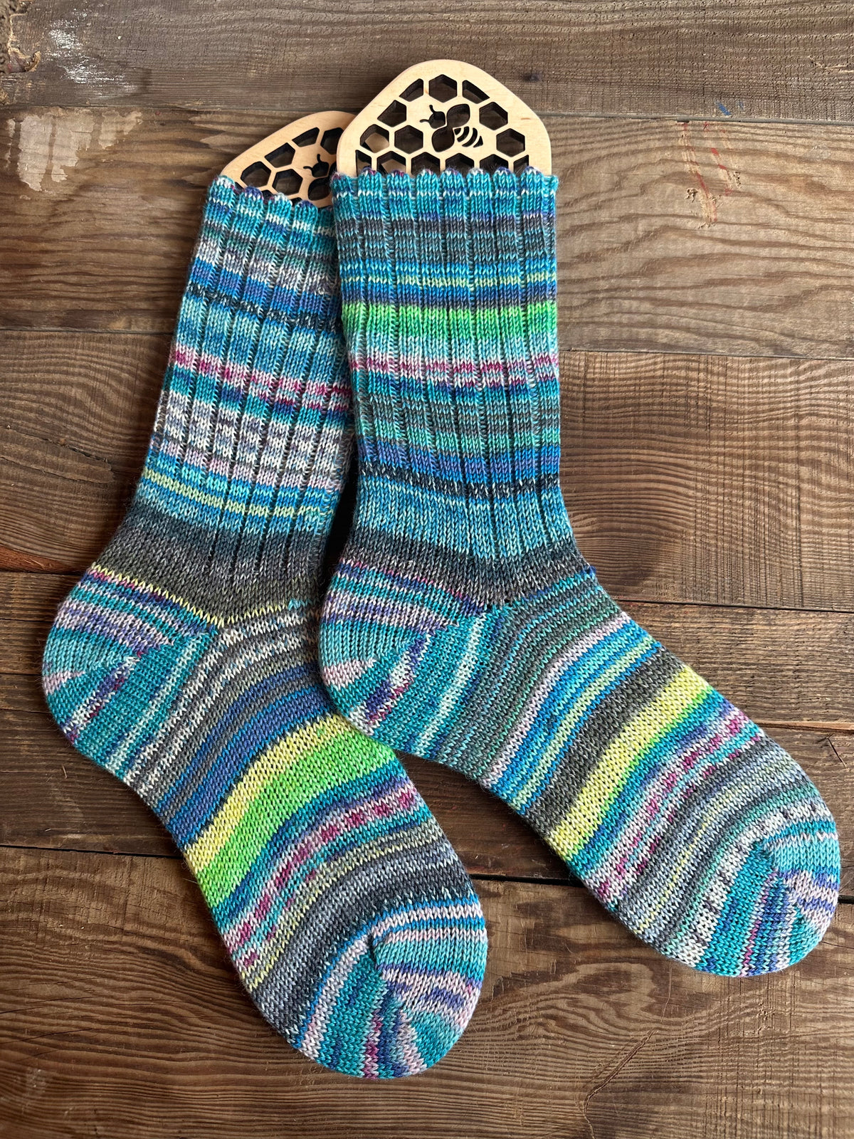 Handmade Scrappy Wool Socks, Luxuriously Soft Knitted Socks for Everyday Comfort, Thoughtful Gift for Friends and Family