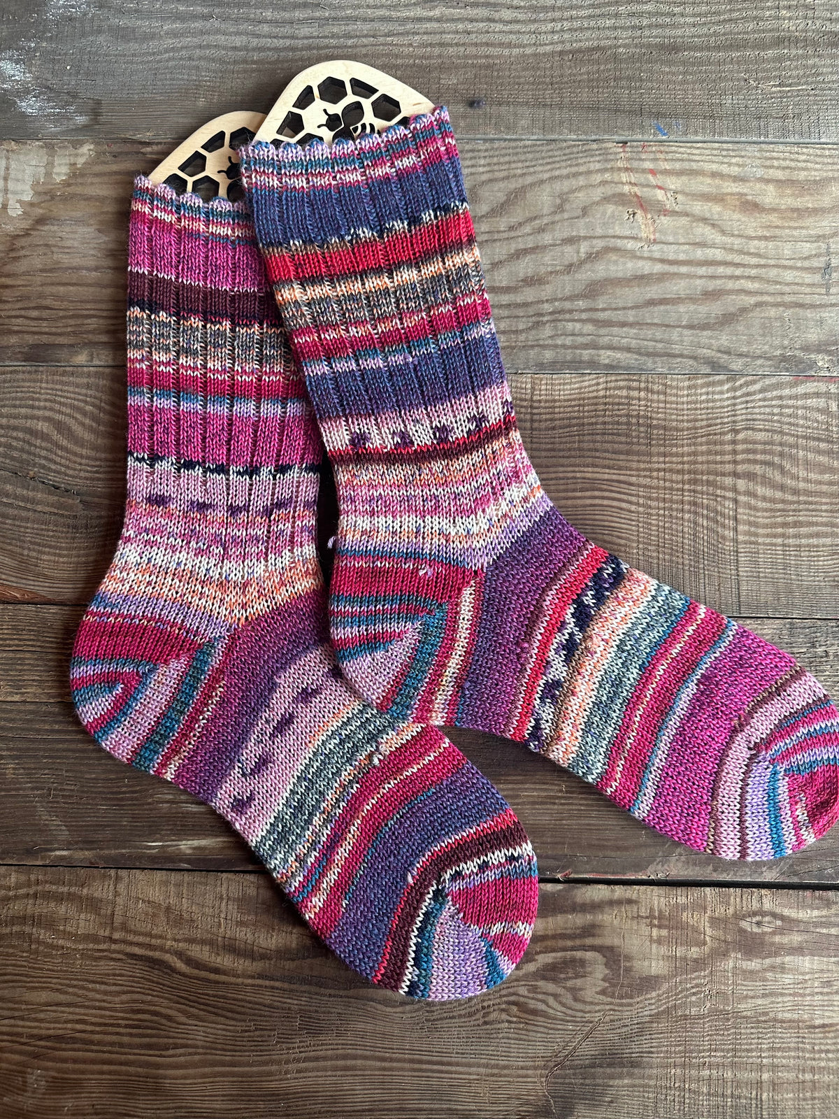 Scrappy Frankenstein Wool Socks, Whimsical Patterns, Ideal for Cold Days and Cozy Nights, Quirky Gift for Friends & Family