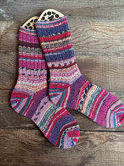 Scrappy Frankenstein Wool Socks, Whimsical Patterns, Ideal for Cold Days and Cozy Nights, Quirky Gift for Friends & Family
