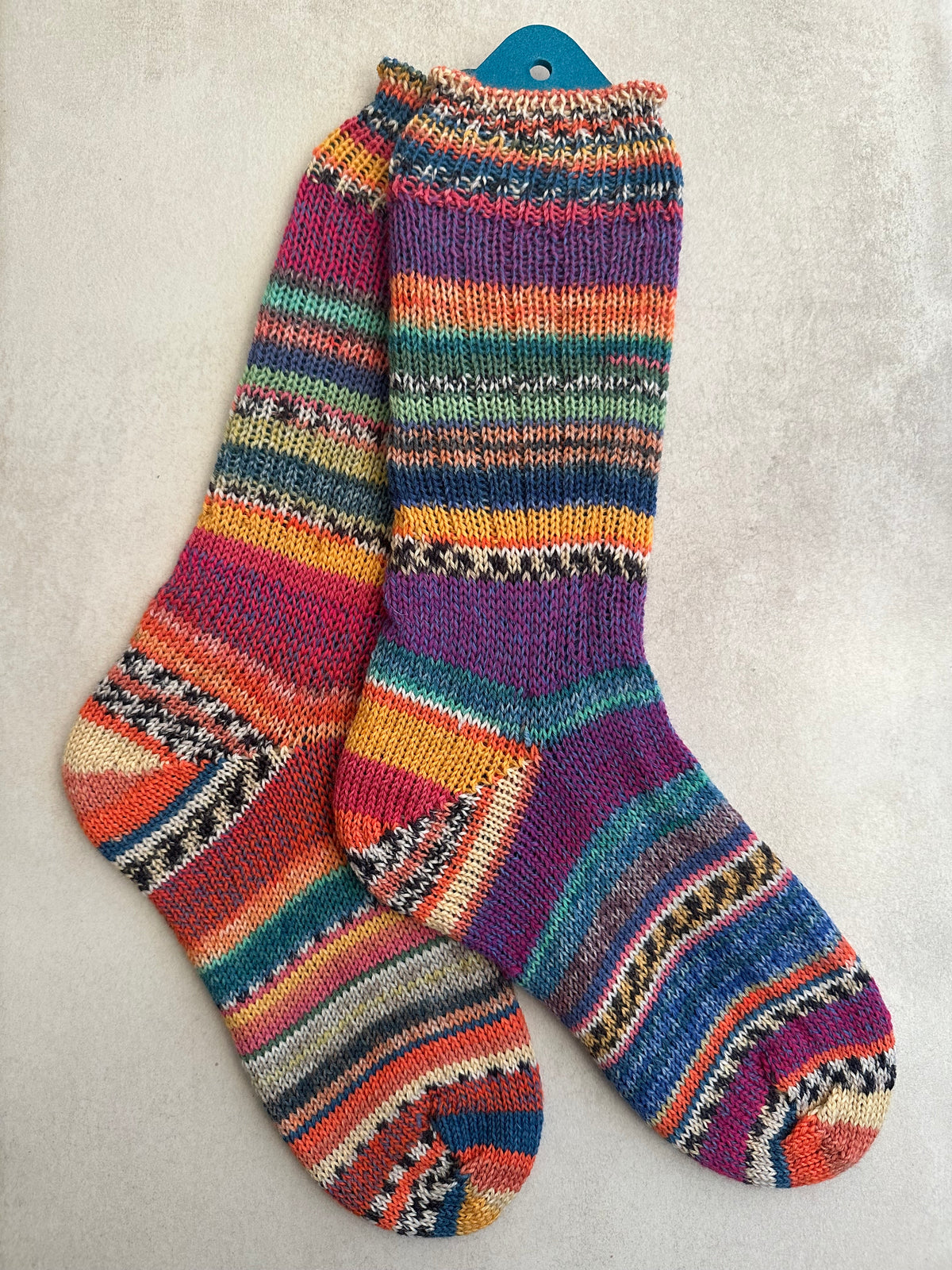 One of a Kind Scrappy Handmade Wool Socks, Cozy Knit Warmth for Winter, Perfect Gift for Family and Friends