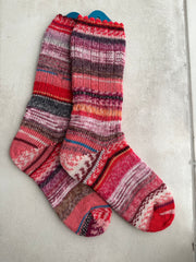 Scrappy Merino Wool Socks Handmade, Luxurious Soft Woolen Socks for Warmth, Unique Cozy Socks Gift for Her