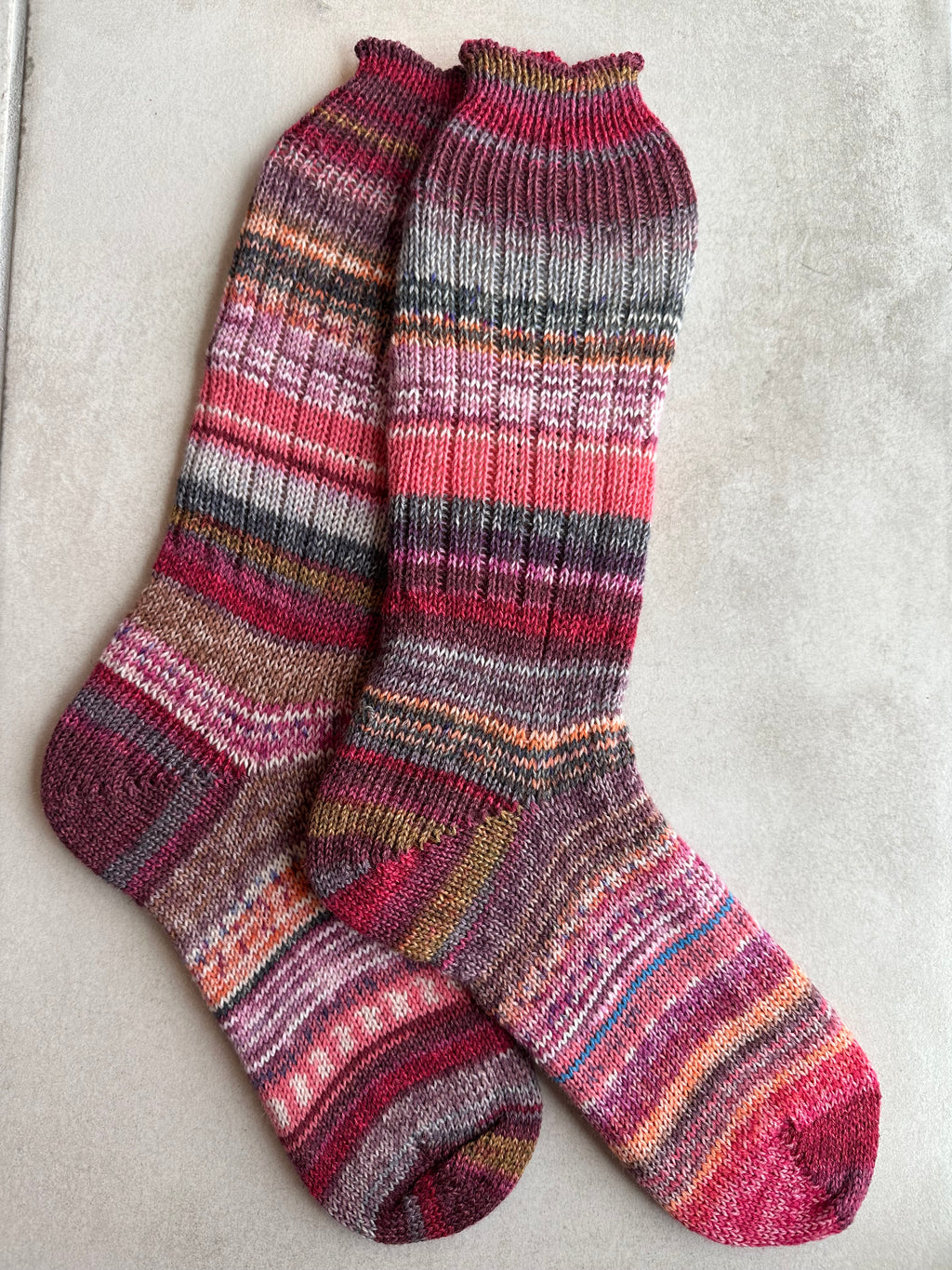 One of a Kind Scrappy Handmade Wool Socks - Soft, Warm & Colorful Winter Socks for Women