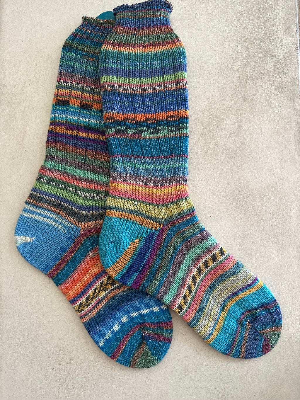 Whimsical Scrappy Handmade Wool Socks - Soft, Warm & Colorful Winter Socks for Women