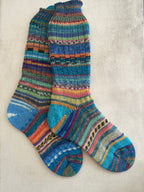 Whimsical Scrappy Handmade Wool Socks - Soft, Warm & Colorful Winter Socks for Women