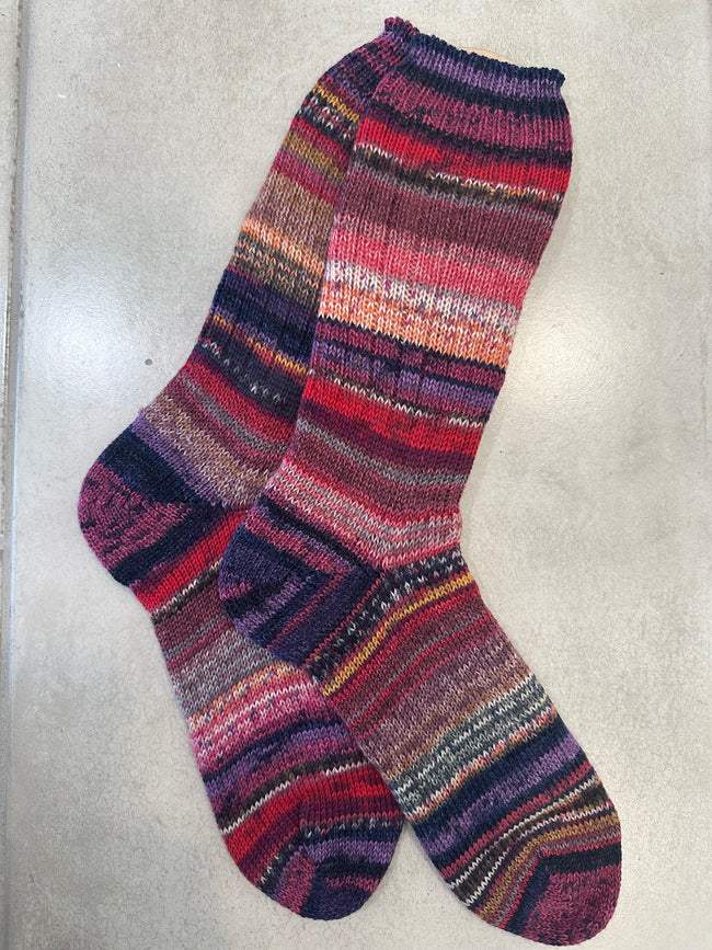 Scrappy One of a Kind Hand-Knitted Socks,  Hand-Knitted Merino Wool Socks - Large Hover Image