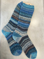 Scrappy One of a Kind Hand-Knitted Socks,  Hand-Knitted Merino Wool Socks - Large