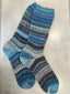 Scrappy One of a Kind Hand-Knitted Socks,  Hand-Knitted Merino Wool Socks - Large