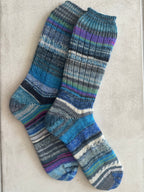 Scrappy One of a Kind Hand-Knitted Socks,  Hand-Knitted Merino Wool Socks - Large