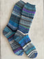 Scrappy One of a Kind Hand-Knitted Socks,  Hand-Knitted Merino Wool Socks - Large