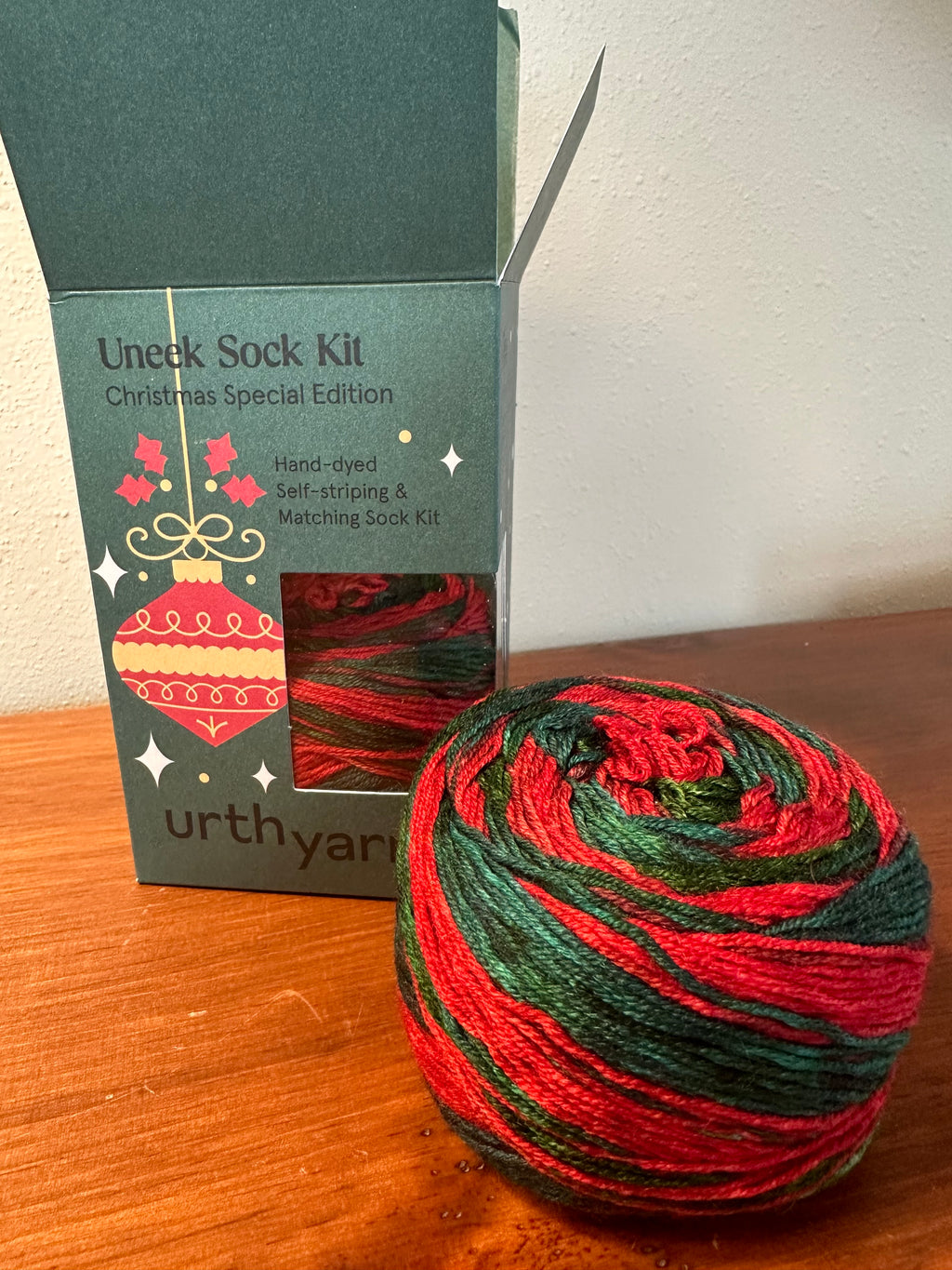 Uneek Sock Kit, Christmas Colorful, Sock Pattern Included