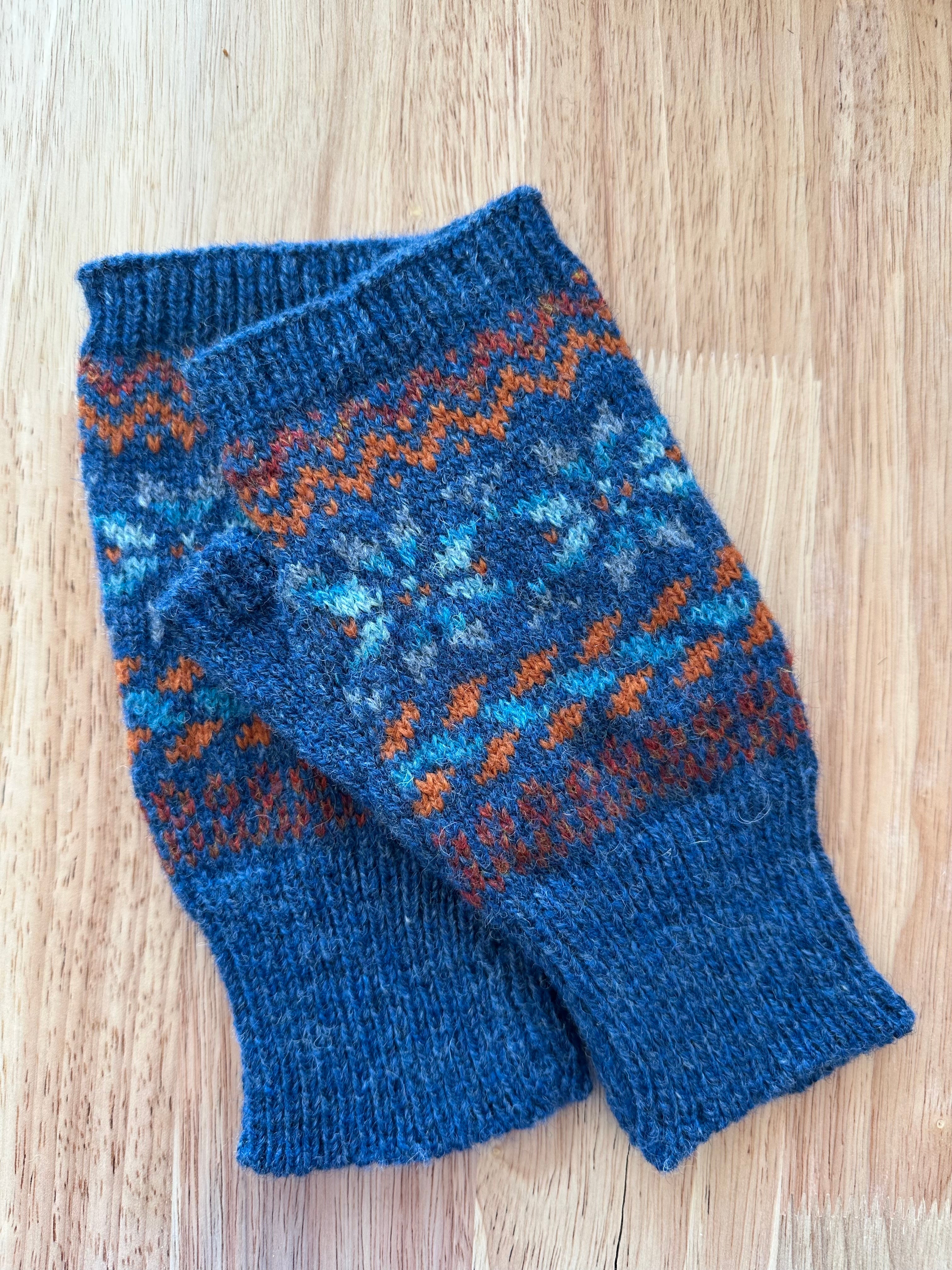 Fair Isle Fingerless Mitten Knitting Pattern, Intricate Colorwork Design, Digital Download, Designed for a Standard Gauge Knitting Machine