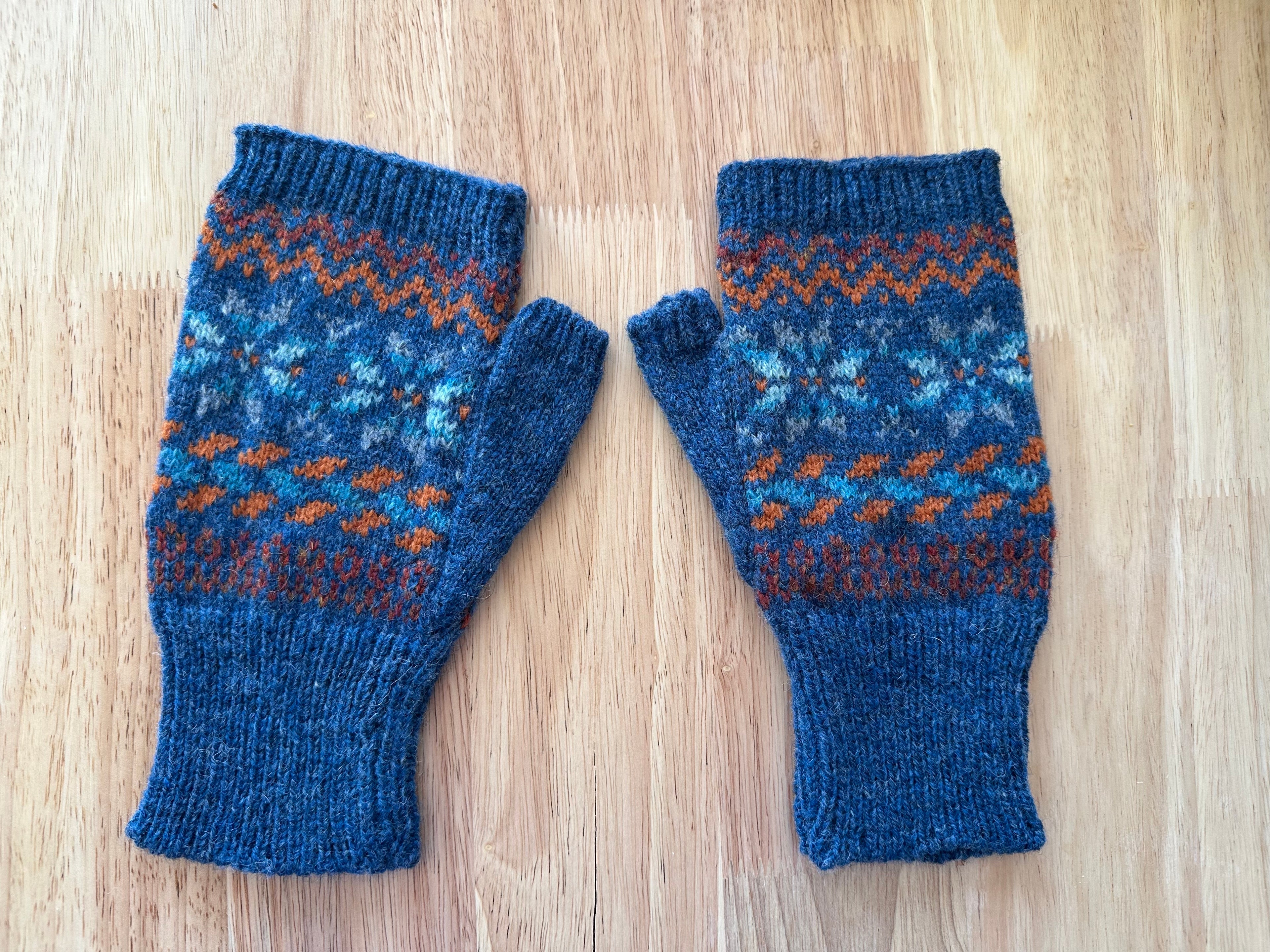Fair Isle Fingerless Mitten Knitting Pattern, Intricate Colorwork Design, Digital Download, Designed for a Standard Gauge Knitting Machine