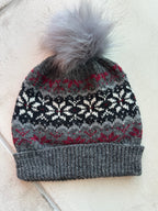 Fairisle Knit Hat, Warm Imported Wool Winter Beanie, Cozy Cold Weather Headwear, Handmade Gift for Him or Her
