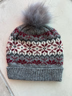 Fairisle Knit Hat, Warm Imported Wool Winter Beanie, Cozy Cold Weather Headwear, Handmade Gift for Him or Her