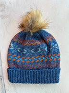 Fairisle Knit Hat, Warm Imported Wool Winter Beanie, Cozy Cold Weather Headwear, Handmade Gift for Him or Her