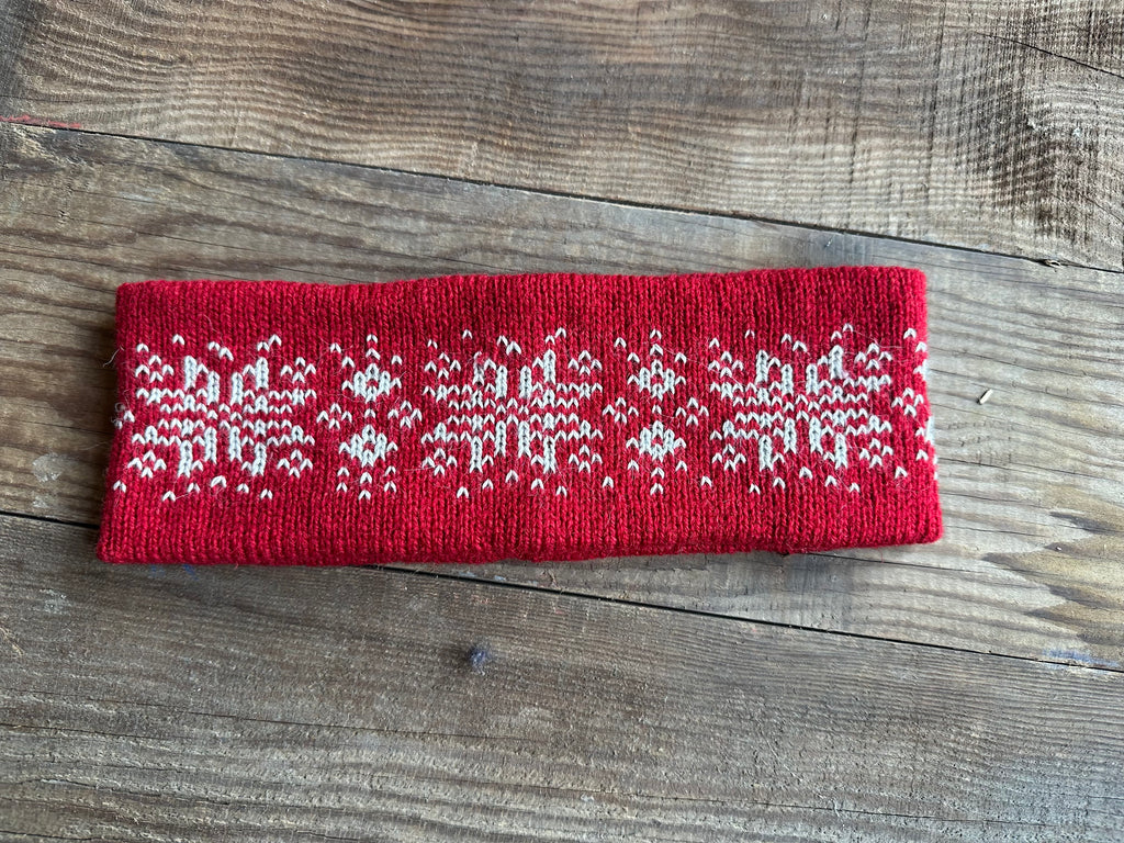 Shetland wool headband, hand-knit fair isle design, warming headwear for chilly days and thoughtful handmade gift