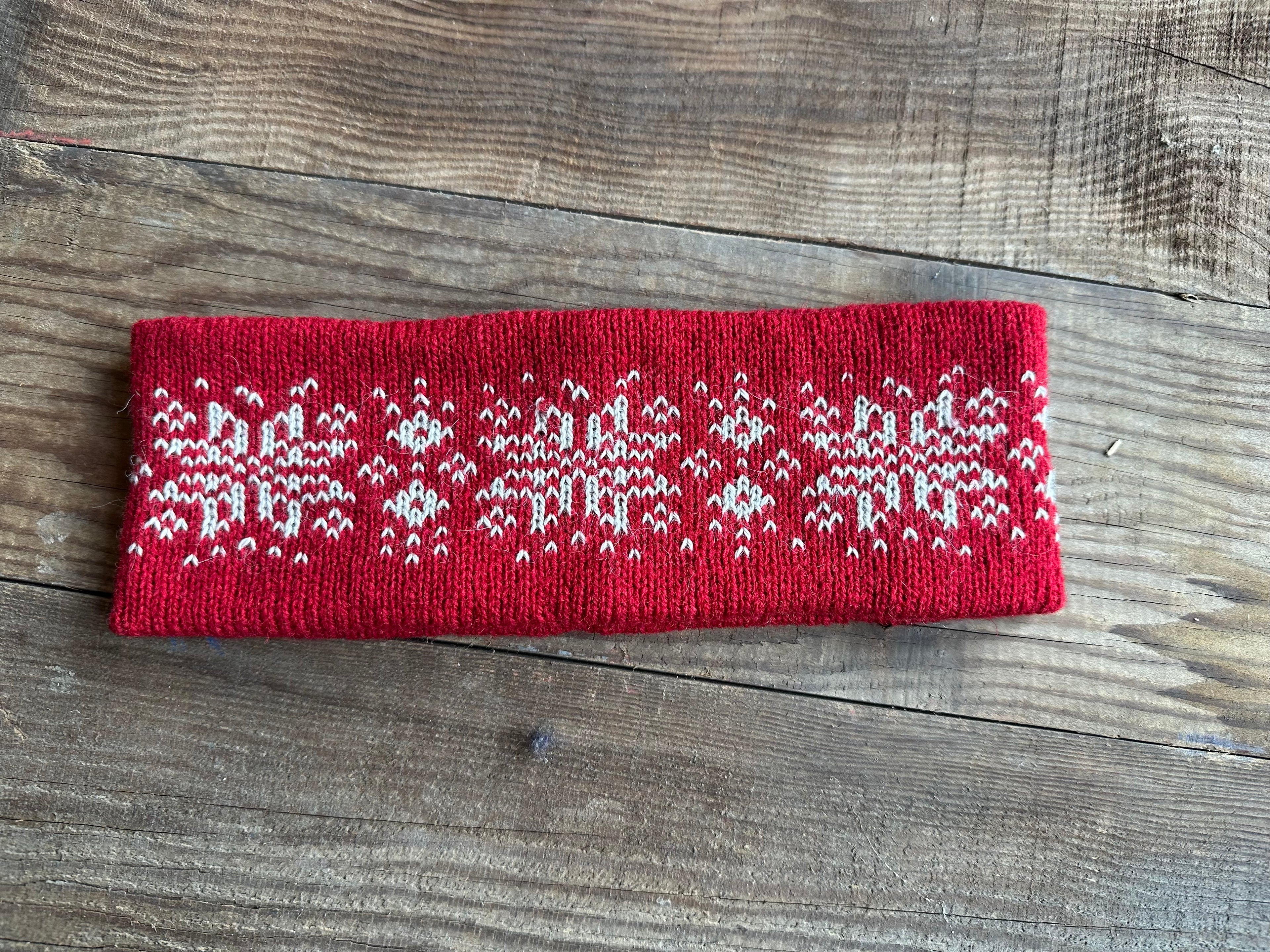 Shetland wool headband, hand-knit fair isle design, warming headwear for chilly days and thoughtful handmade gift