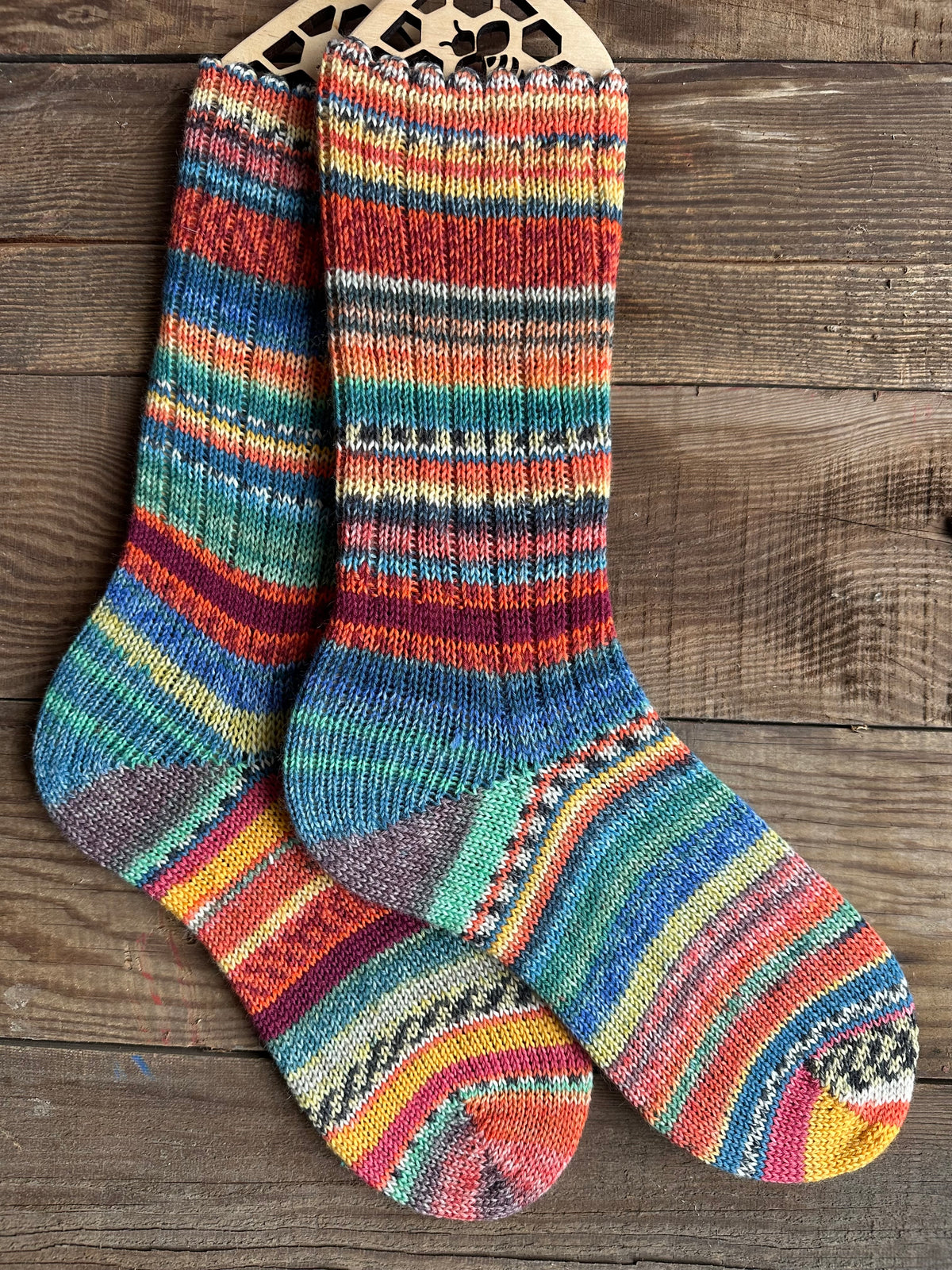 Scrappy Frankenstein Wool Socks, Whimsical Patterns, Ideal for Cold Days and Cozy Nights, Quirky Gift for Friends & Family