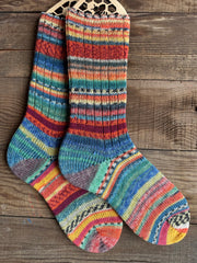 Scrappy Frankenstein Wool Socks, Whimsical Patterns, Ideal for Cold Days and Cozy Nights, Quirky Gift for Friends & Family