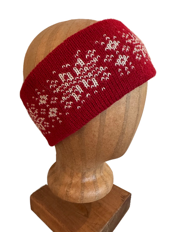 Shetland wool headband, hand-knit fair isle design, warming headwear for chilly days and thoughtful handmade gift