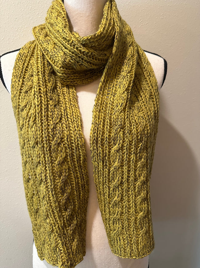 Wool Scarf  Cable Design, Ideal for Daily Wear, Unique Gift for Birthdays or Holidays Hover Image