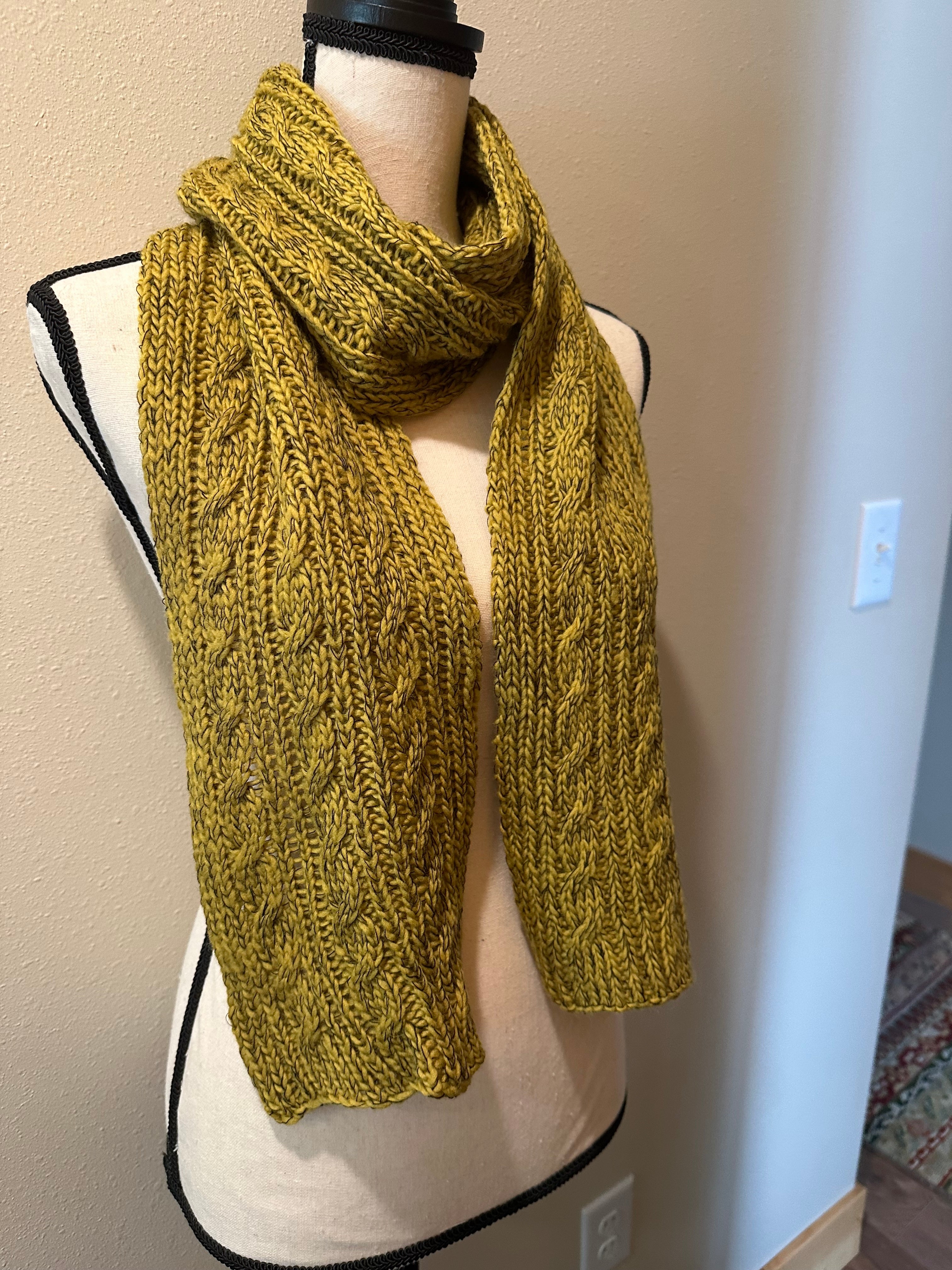 Wool Scarf  Cable Design, Ideal for Daily Wear, Unique Gift for Birthdays or Holidays