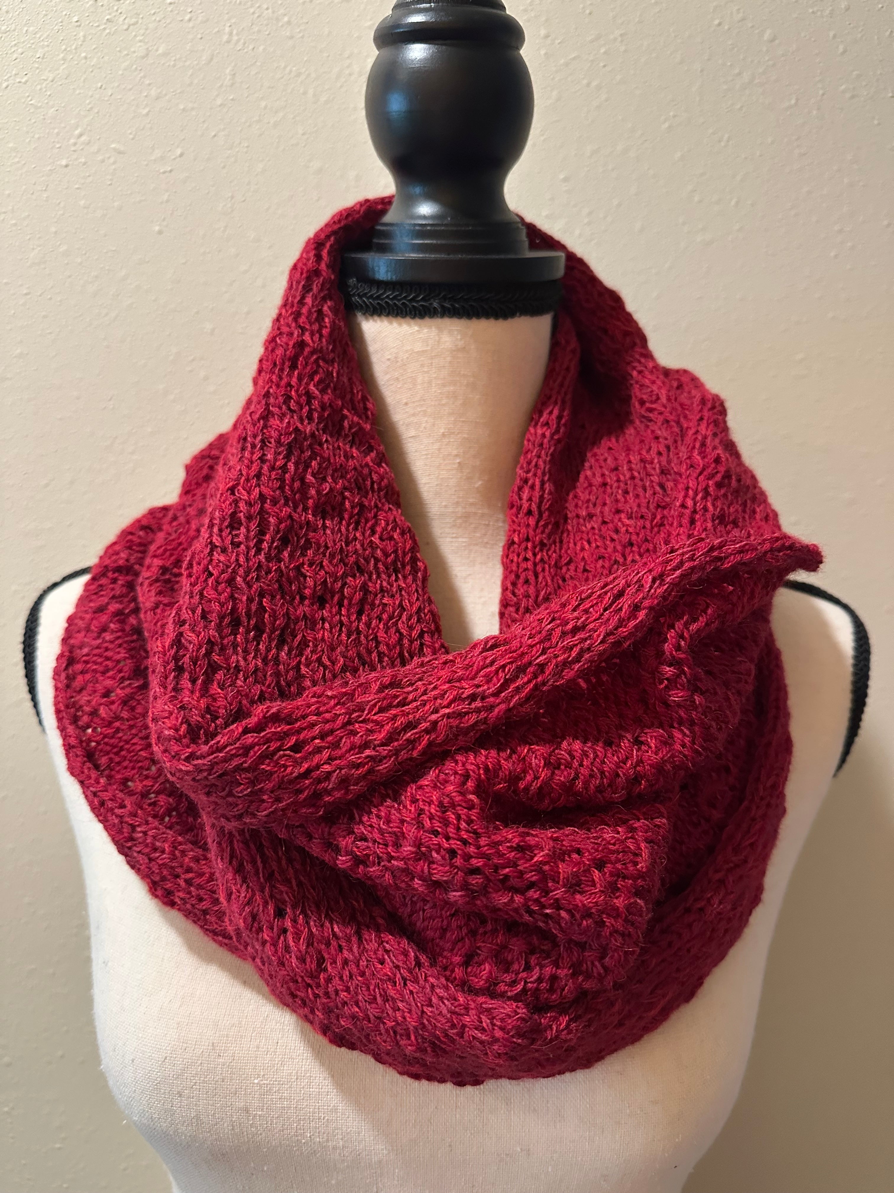 Handcrafted Wool Infinity Scarf, Warm Loop Scarf for Winter Weather, Outdoor Wear, Ideal Gift