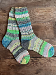 Scrappy Frankenstein Wool Socks, Whimsical Patterns, Ideal for Cold Days and Cozy Nights, Quirky Gift for Friends & Family