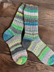 Scrappy Frankenstein Wool Socks, Whimsical Patterns, Ideal for Cold Days and Cozy Nights, Quirky Gift for Friends & Family